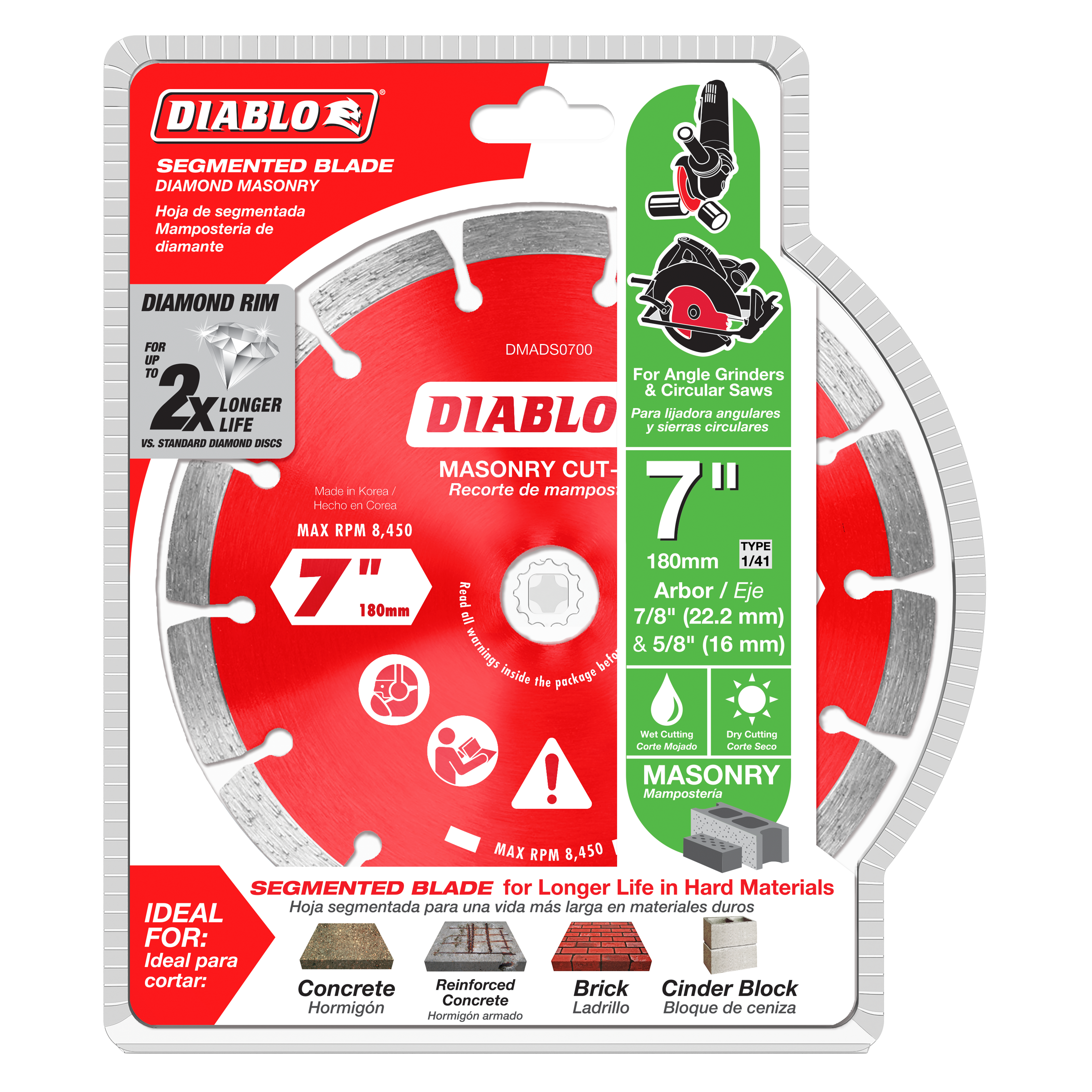 Diablo DMADS0700 7" Diamond Segmented Masonry Cut-Off Blade