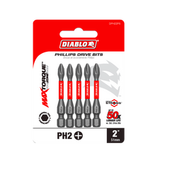 Diablo DPH22P5 2" #2 Phillips Drive Bits (5-Pack)