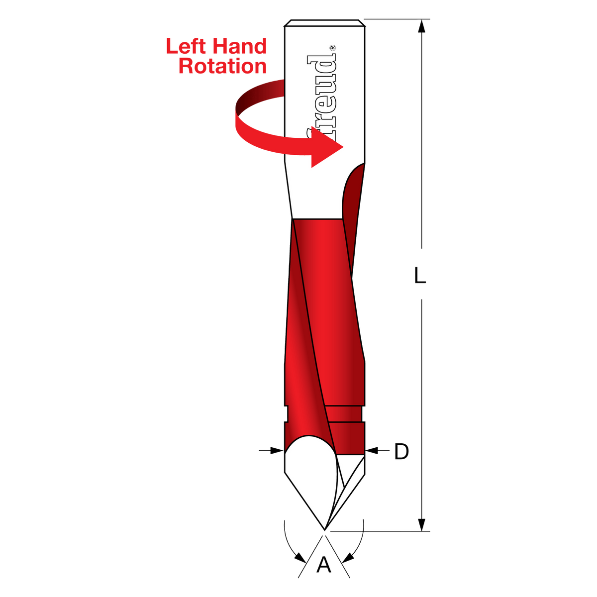 Freud TH63557L 1/4” (Dia.) Through Hole Bit