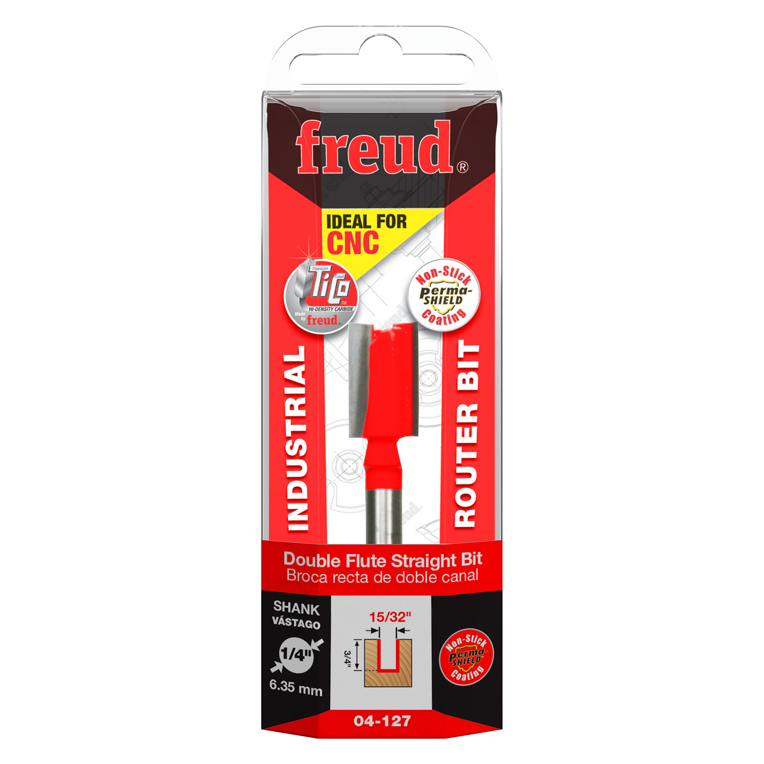 Freud 04-127 15/32" (Dia.) Double Flute Straight Bit