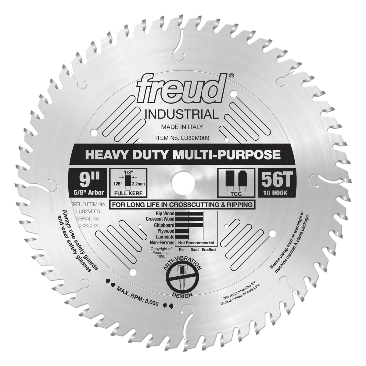 Freud LU82M009 9" Heavy Duty Multi-Purpose Blade