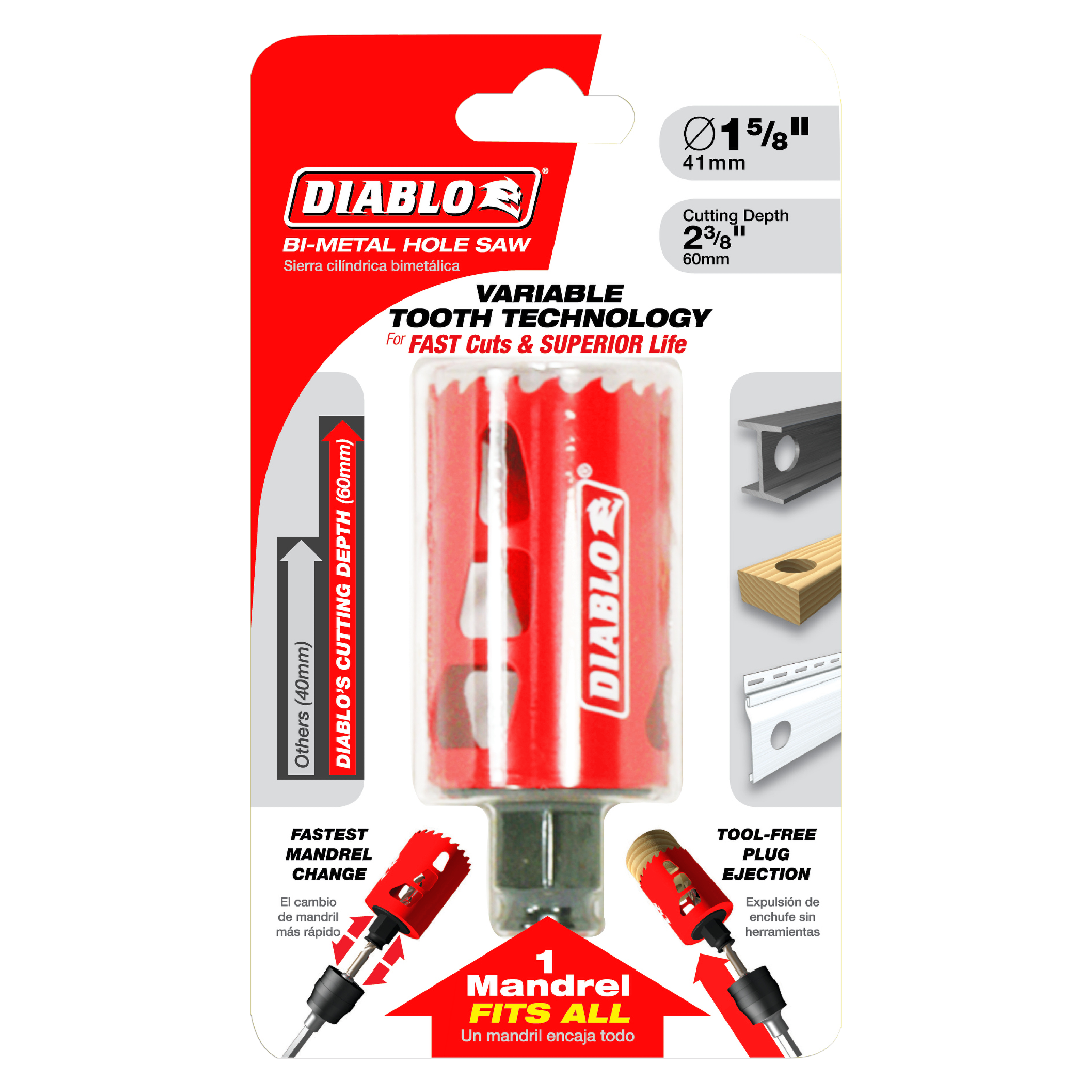 Diablo DHS1625 1-5/8" Bi-Metal Hole Saw