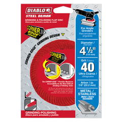 Diablo DCC045040N01F 4-1/2" 40-Grit Steel Demon™ Corner-Edge™ Flap Disc for Metal