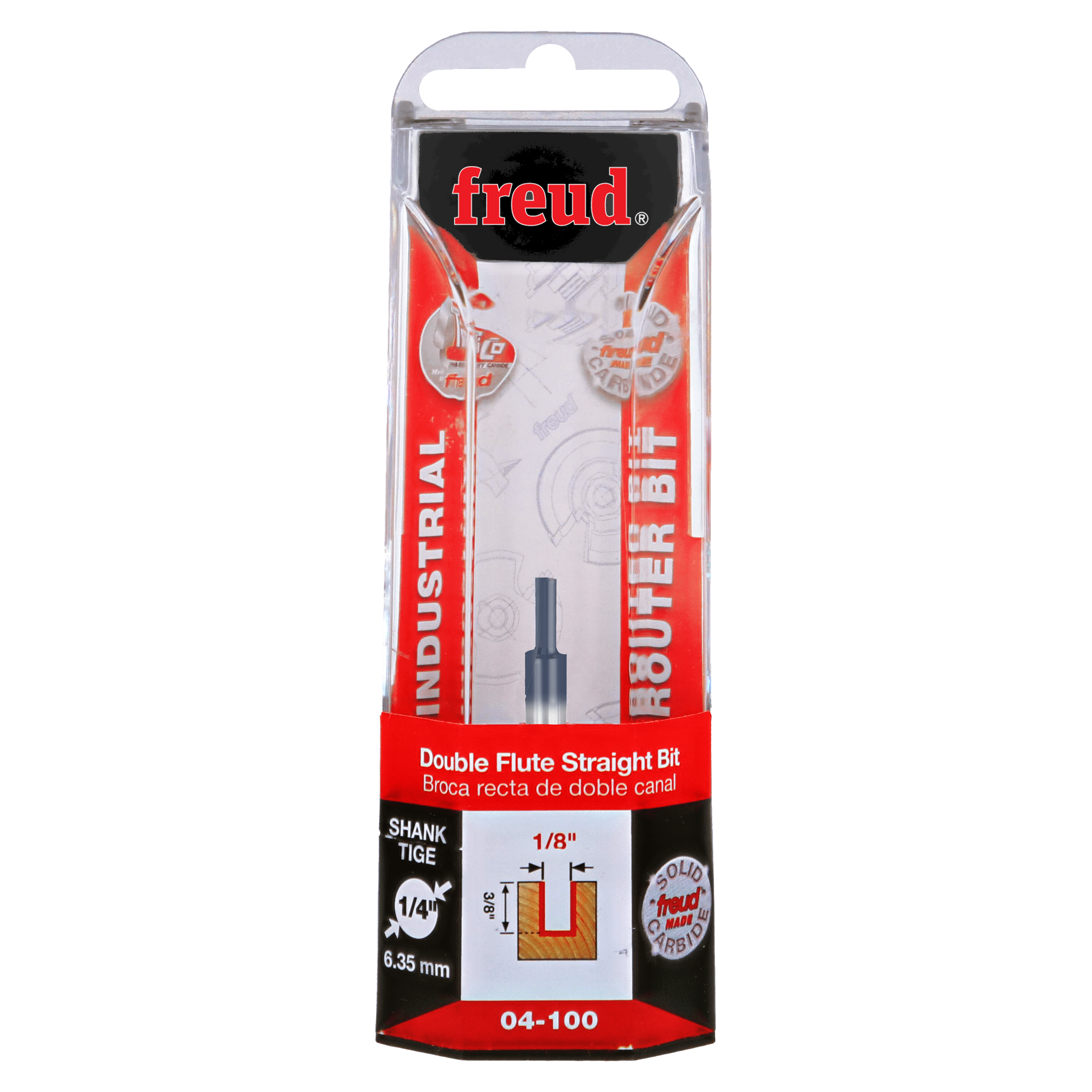 Freud 04-100 1/8" (Dia.) Double Flute Straight Bit