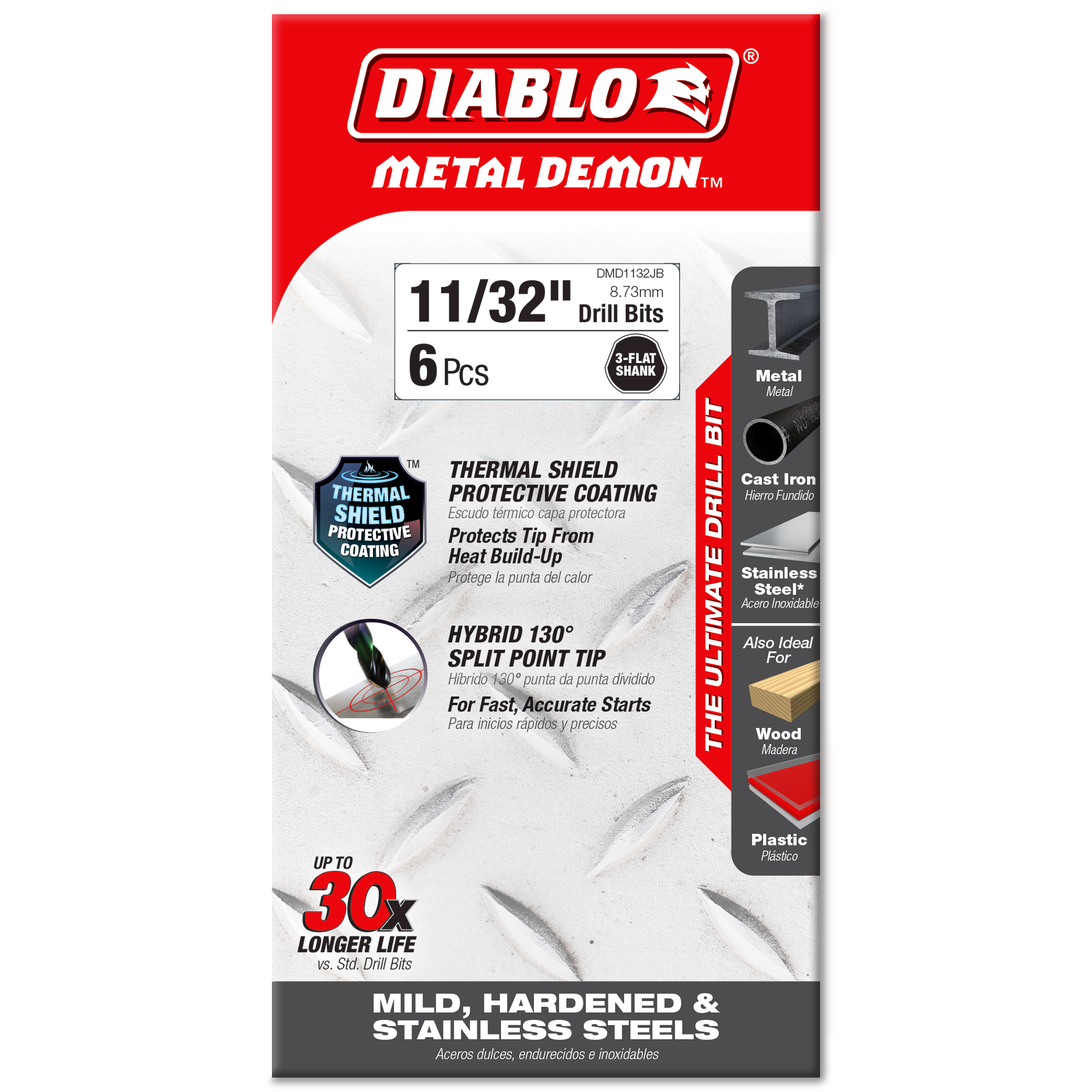 Diablo DMD1132JB 11/32" Metal Demon™ Drill Bits for Mild, Hardened and Stainless Steels