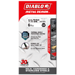 Diablo DMD1132JB 11/32" Metal Demon™ Drill Bits for Mild, Hardened and Stainless Steels