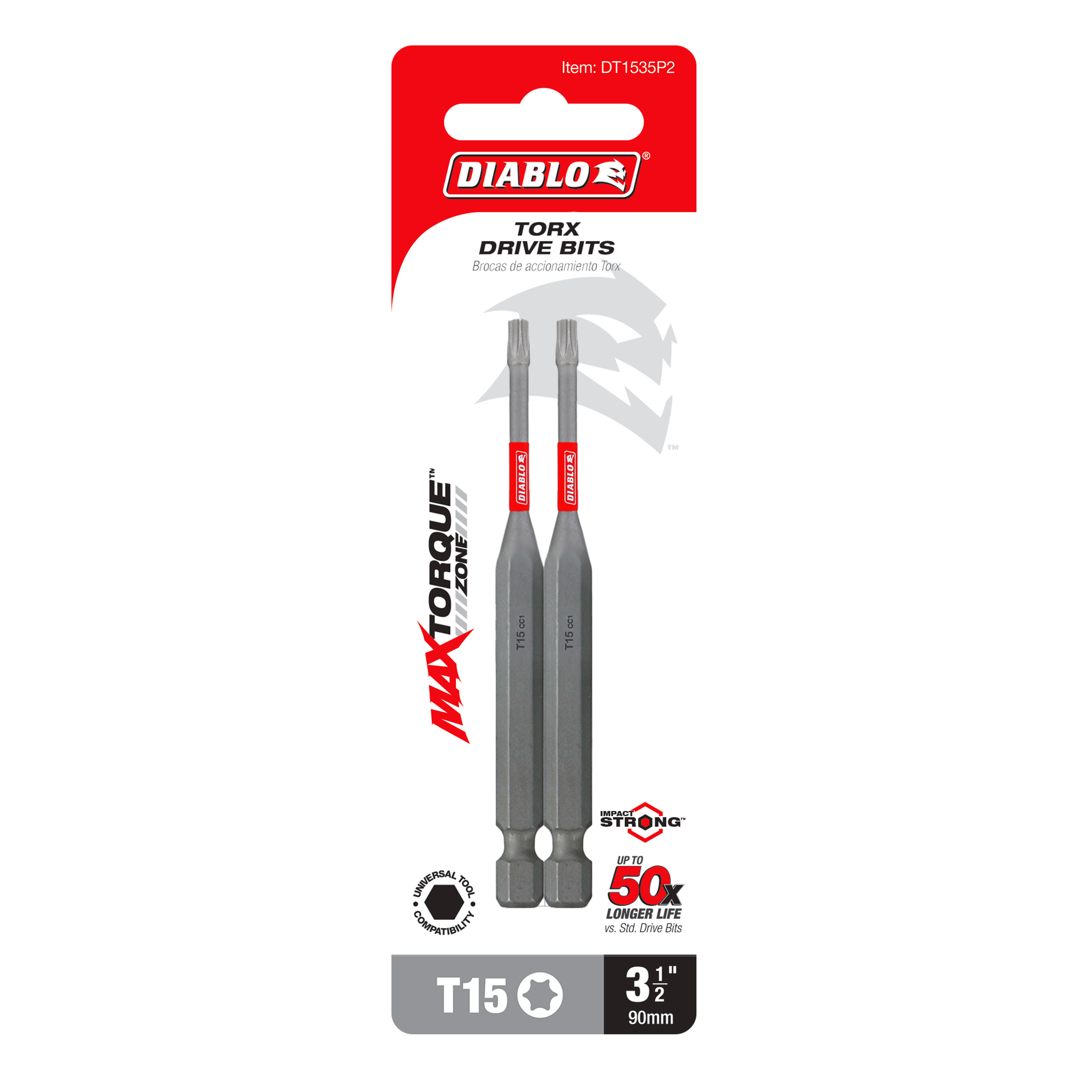 Diablo DT1535P2 3-1/2" #15 Torx Drive Bit