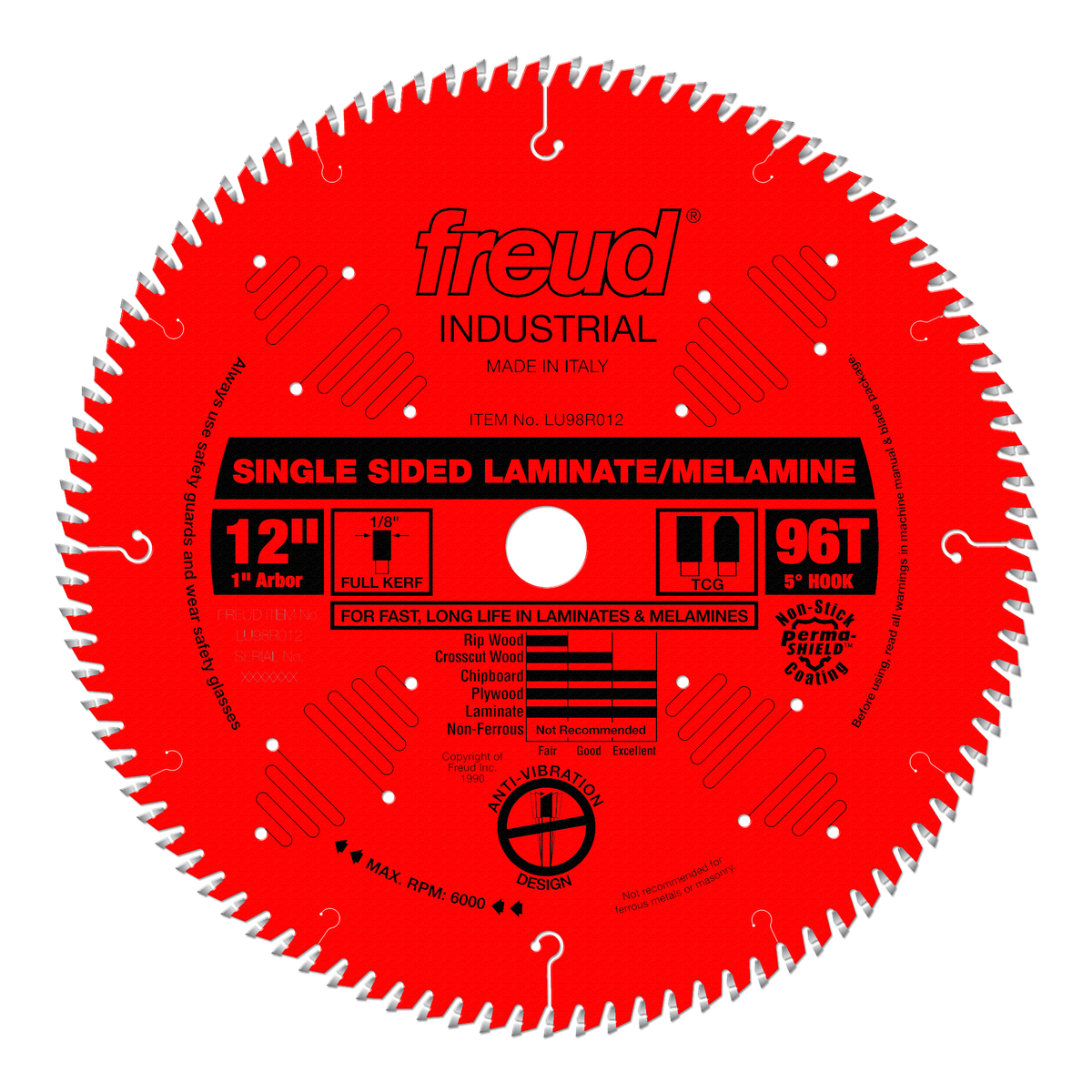 Freud LU98R012 12" Single Sided Laminate/Melamine Blade