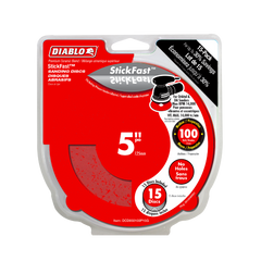 Diablo DCD050100P15G 5" 100-Grit StickFast™ ROS Sanding Discs (15-Pack)