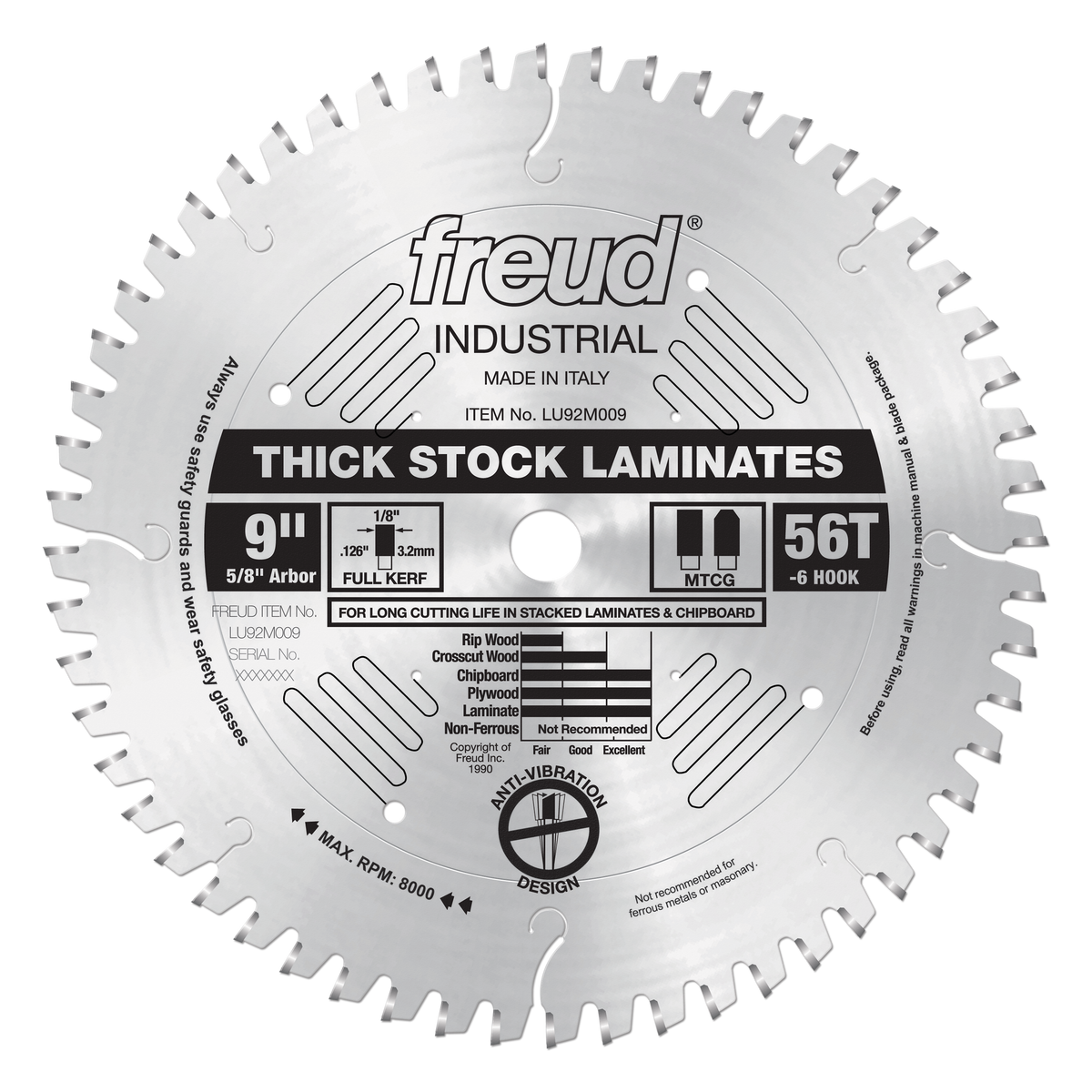 Freud LU92M009 9" Thick-Stock Laminate Blade