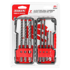 Diablo DMAPL9920-S7 7pc Rebar Demon™ SDS-Plus 4-Cutter Full Carbide Head Hammer Bit Set (7-Piece)