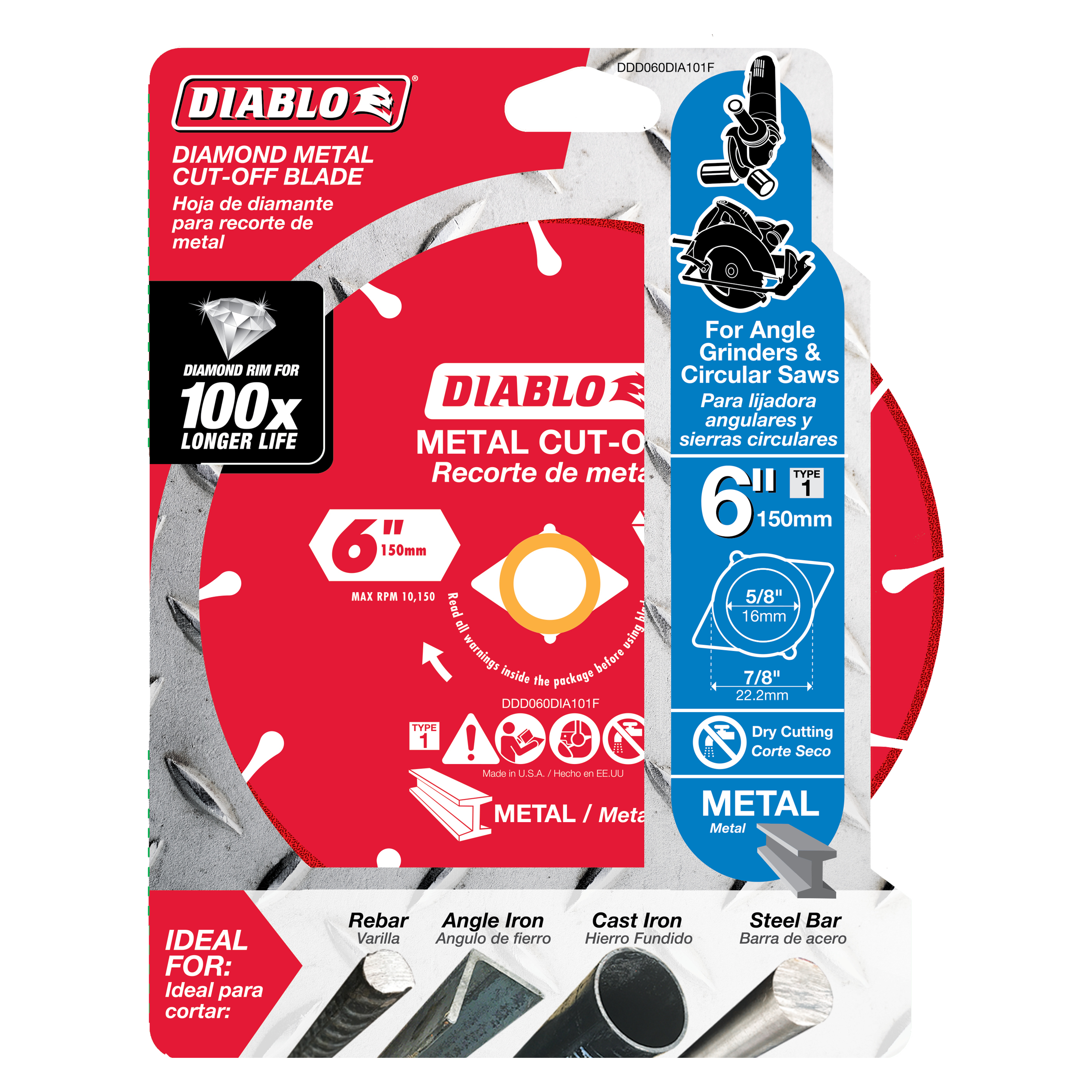 Diablo DDD060DIA101F 6" Diamond Metal Cut-Off Disc