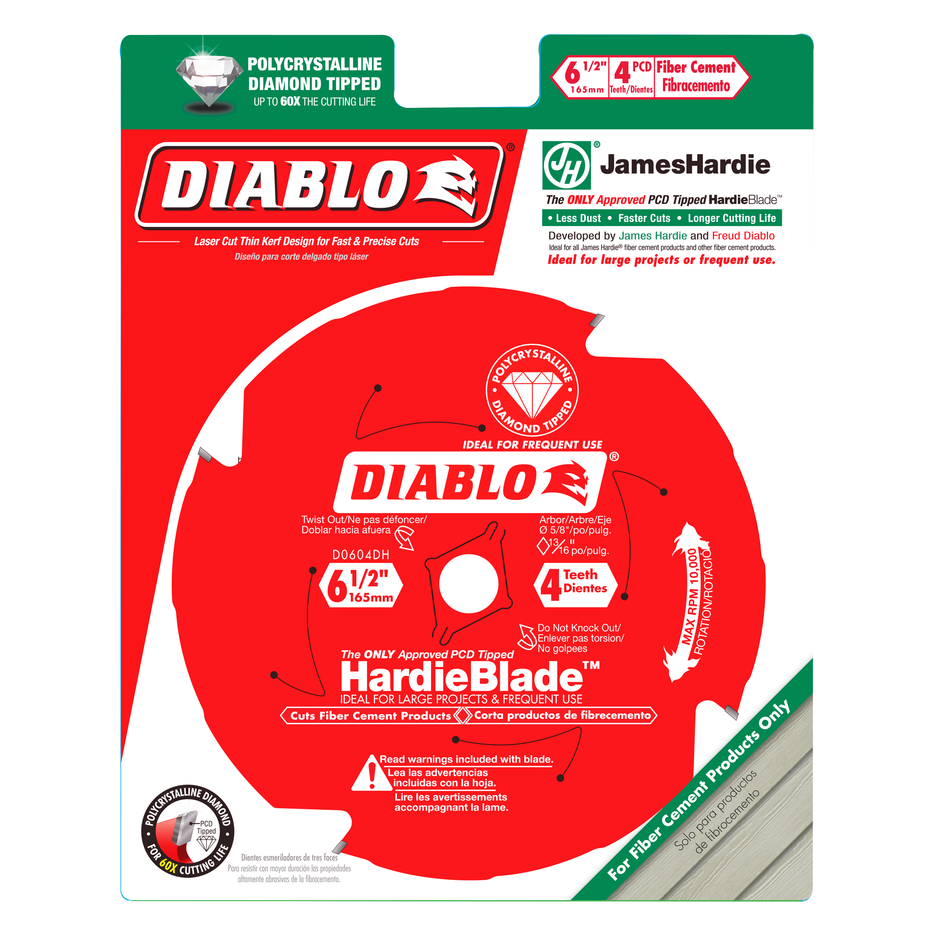 Diablo D0604DHA 6-1/2" x 4 Tooth (PCD) Fiber Cement HardieBlade