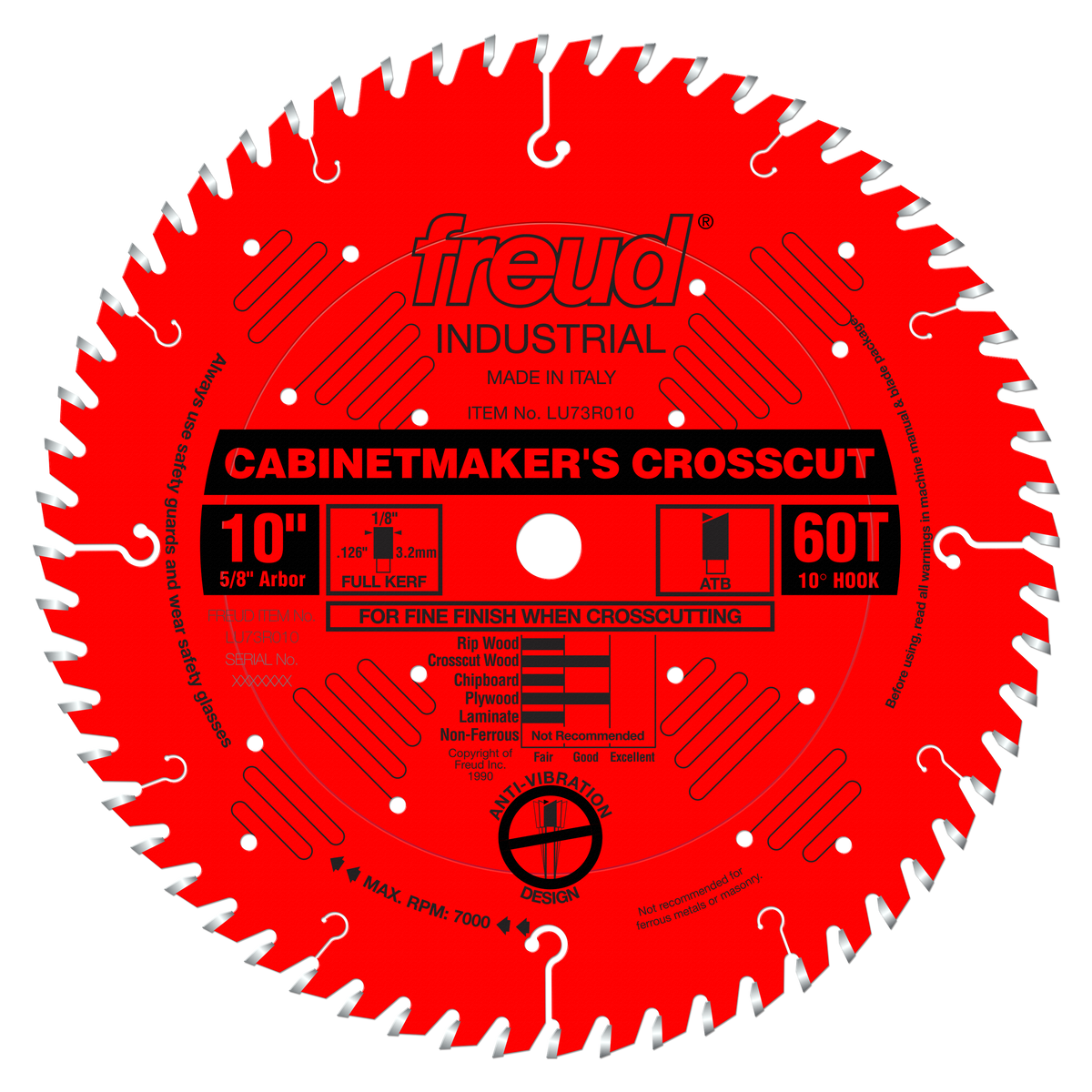 Freud LU73R010 10" Cabinetmaker’s Crosscut Blade