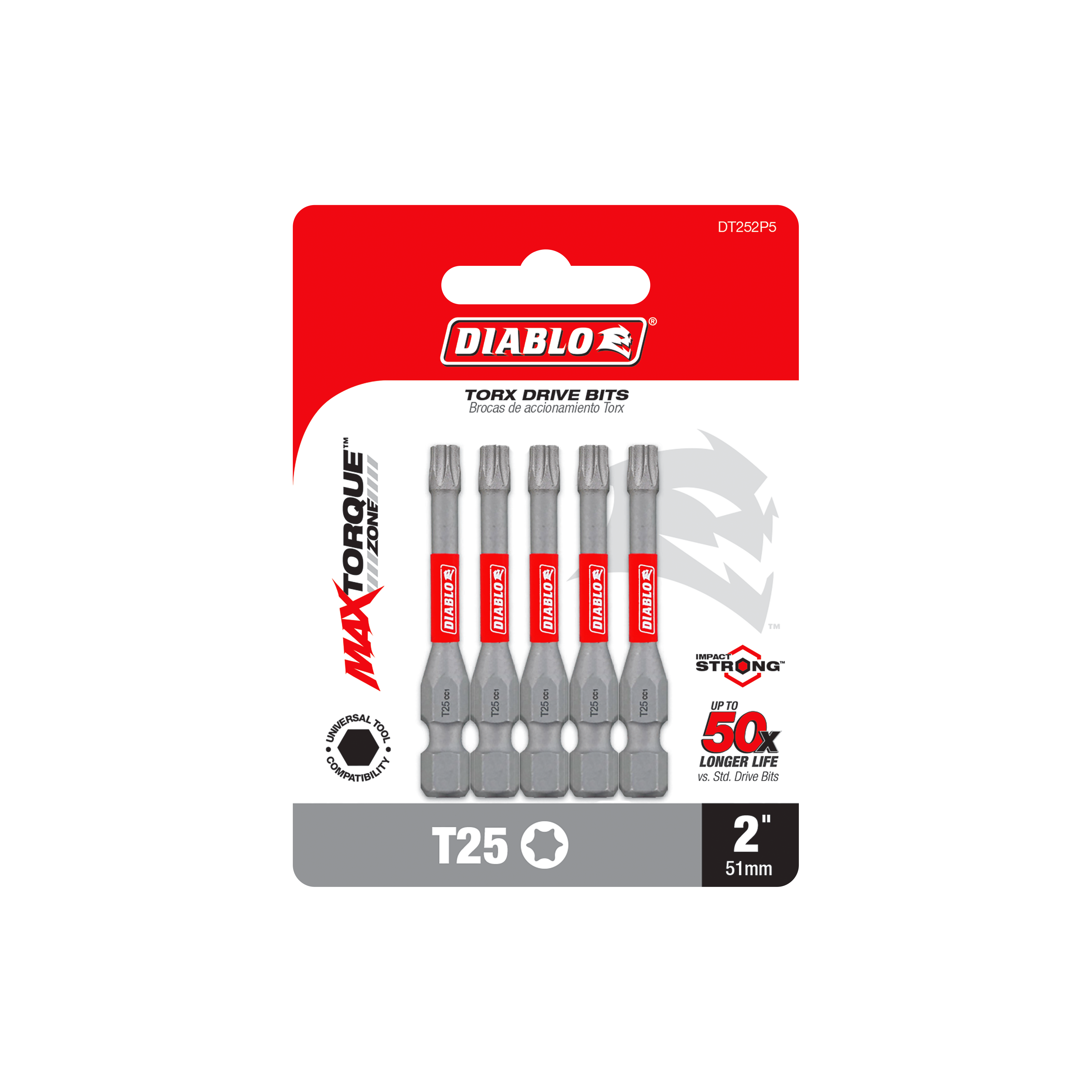 Diablo DT252P5 2" #25 Torx Drive Bits (5-Pack)