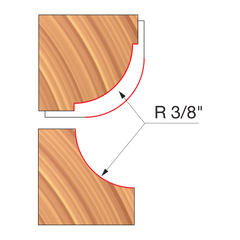 Freud UP134-IC 3-9/16" x 1-1/64" x 1-1/4" Combination Convex & Concave Cutters