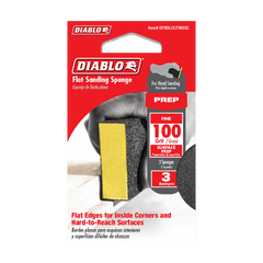 Diablo DFBBLOCFIN03G 4" x 2-1/2" x 1" 100-Grit Flat Edge Sanding Sponges (3-Piece)