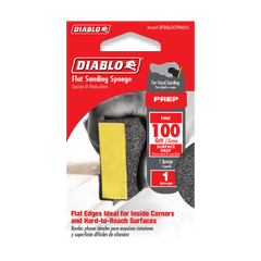 Diablo DFBBLOCFIN01G 4" x 2-1/2" x 1" 100-Grit Flat Edge Sanding Sponge