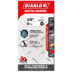 Diablo DMD38JB 3/8" Metal Demon™ Drill Bits for Mild, Hardened and Stainless Steels