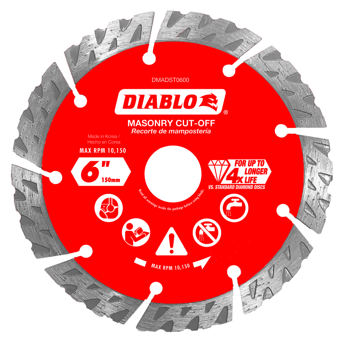 Diablo DMADST0600 6" Diamond Segmented Turbo Masonry Cut-Off Blade