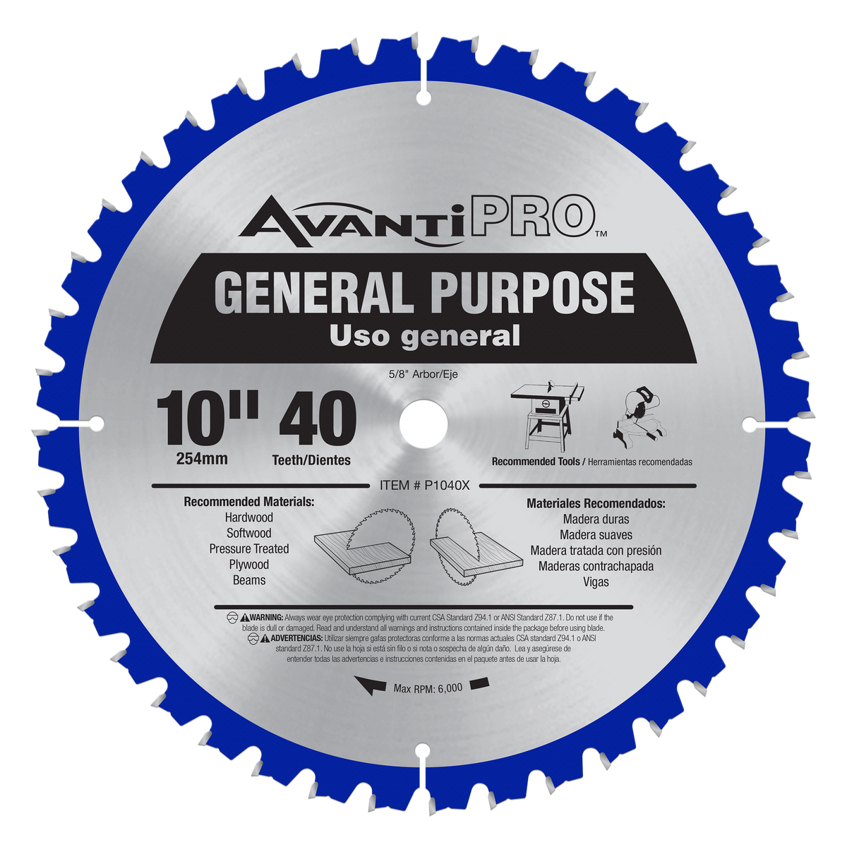 AvantiPRO P1040X Avanti Pro 10" X 40T General Purpose