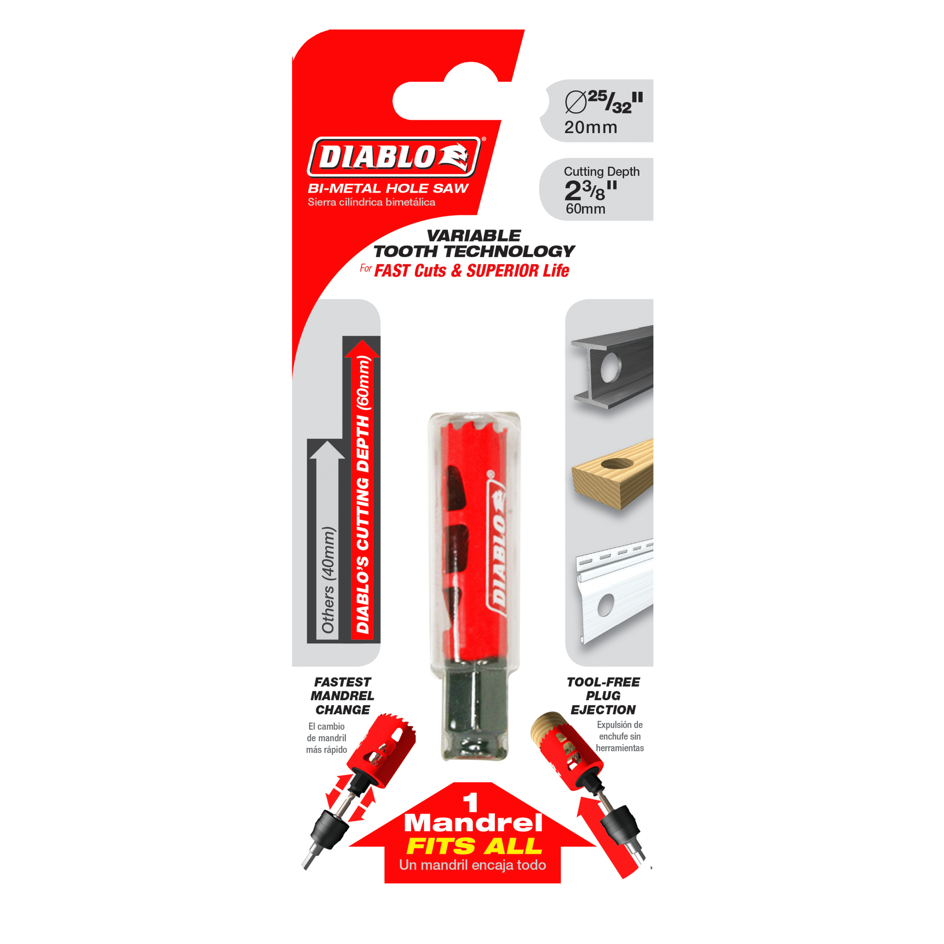 Diablo DHS0781 25/32" Bi-Metal Hole Saw