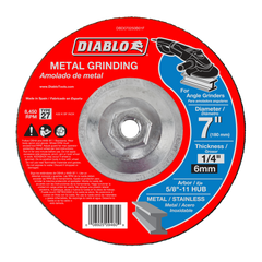 Diablo DBD070250B01F 7" x 1/4" x 5/8"-11 Type 27 HUB Metal Grinding Disc