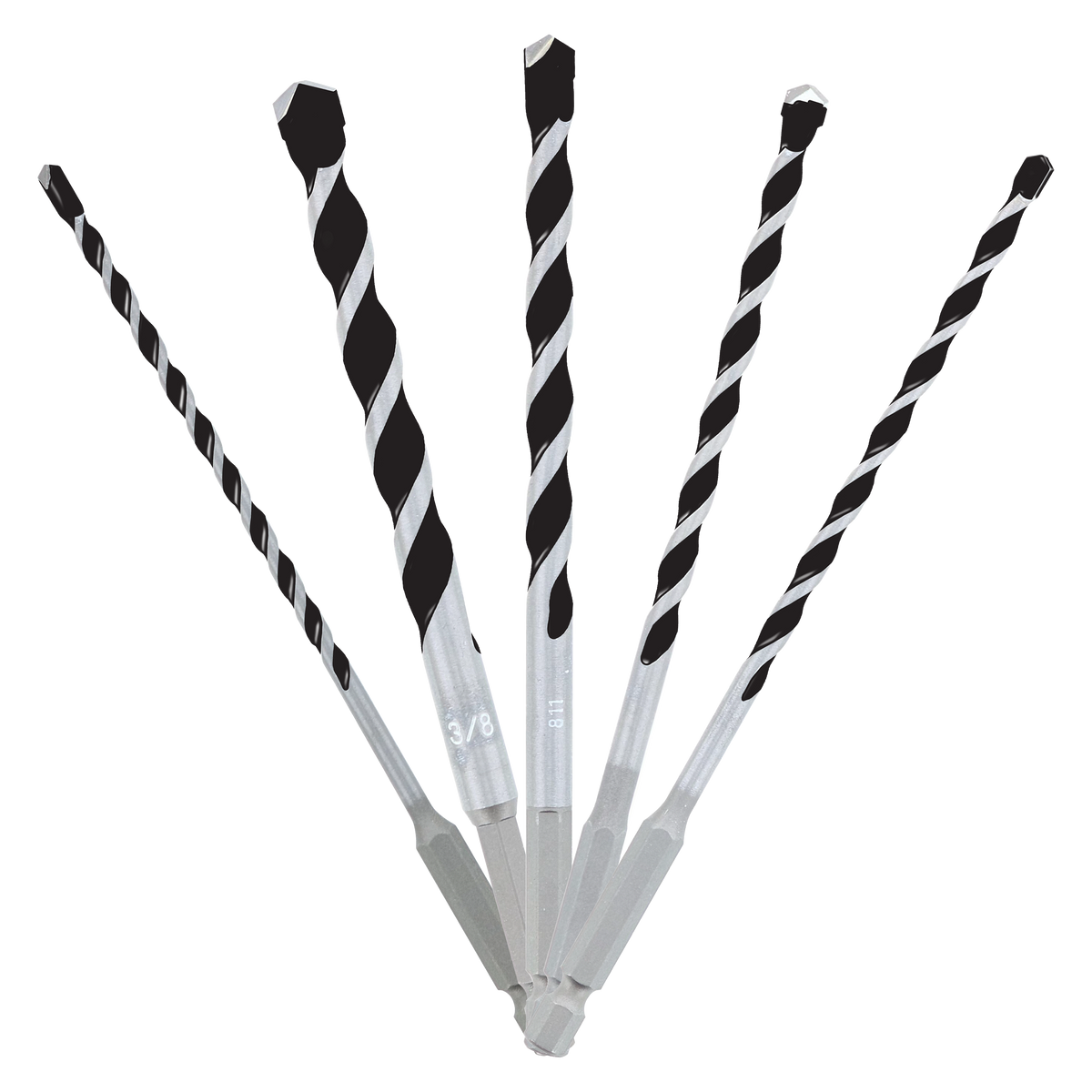Diablo DMAMM1190-S5 5 pc Multi-Material Carbide-Tipped Hammer Drill Bit Set (5-Piece)
