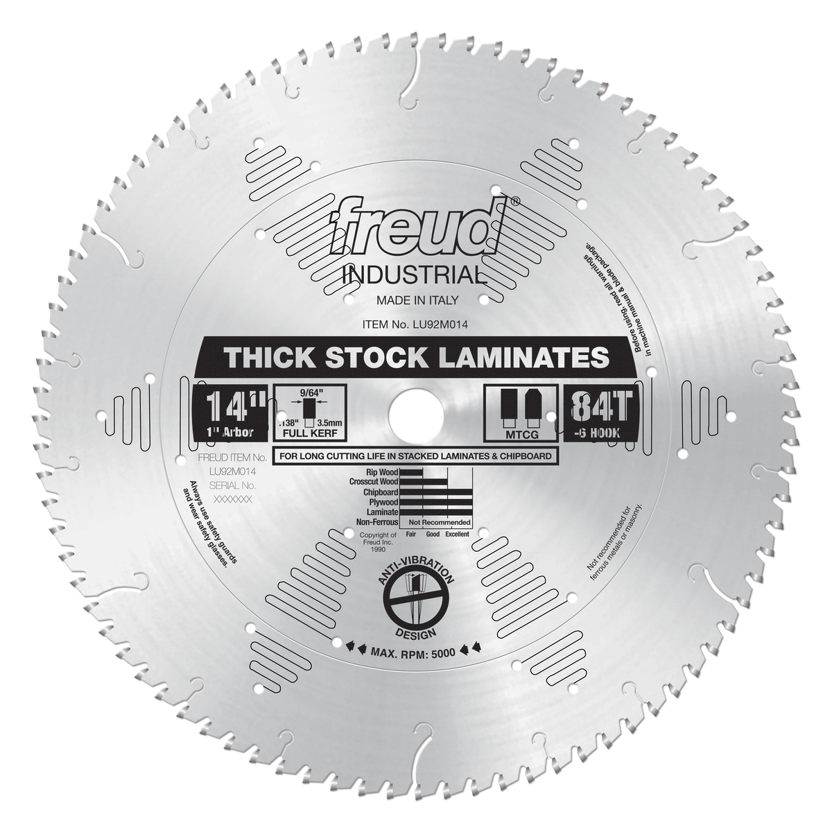 Freud LU92M014 14" Thick-Stock Laminate Blade