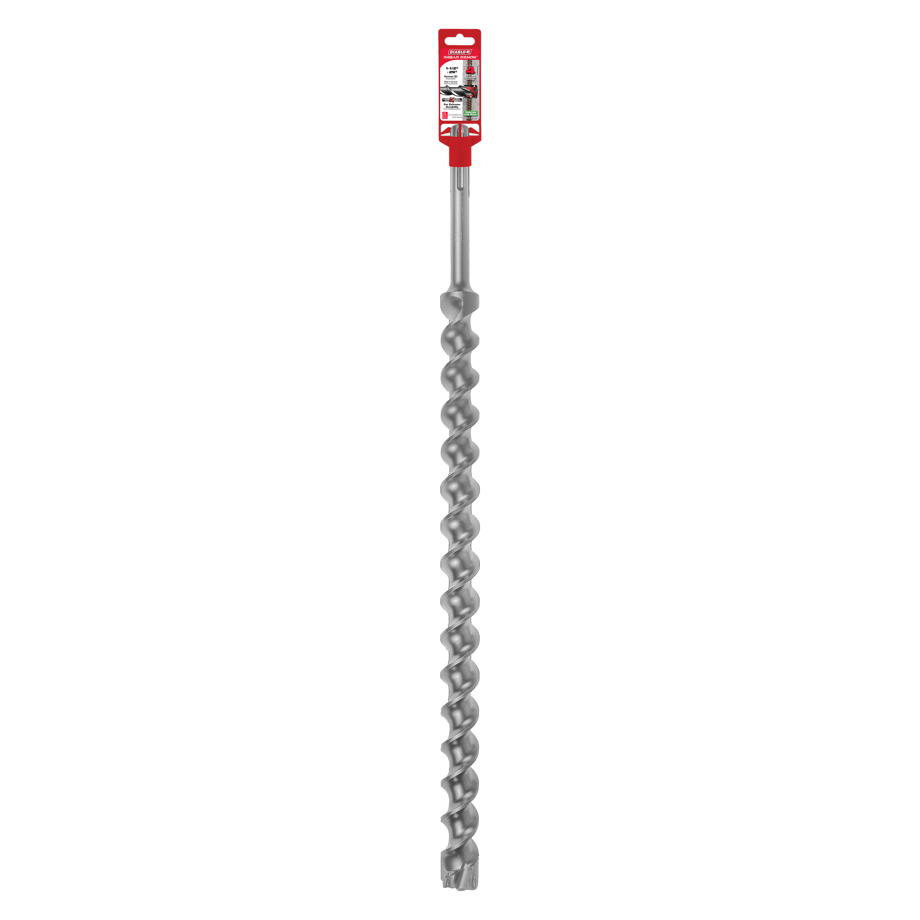 Diablo DMAMX1370 1-1/2" x 24" x 29" Rebar Demon™ SDS-Max 4-Cutter Carbide-Tipped Hammer Drill Bit