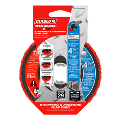 Diablo DCX045VFNX01F Diablo Steel Demon™ 4-1/2" Fine-Grit Stripping and Finishing Flap Disc for X-LOCK™ and 7/8" Arbor Angle Grinders