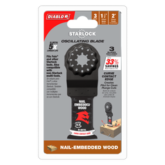 Diablo DOS125BW3 1-1/4" Demo Demon™ Starlock Bi-Metal Oscillating Blades for Nail-Embedded Wood (3-Pack)