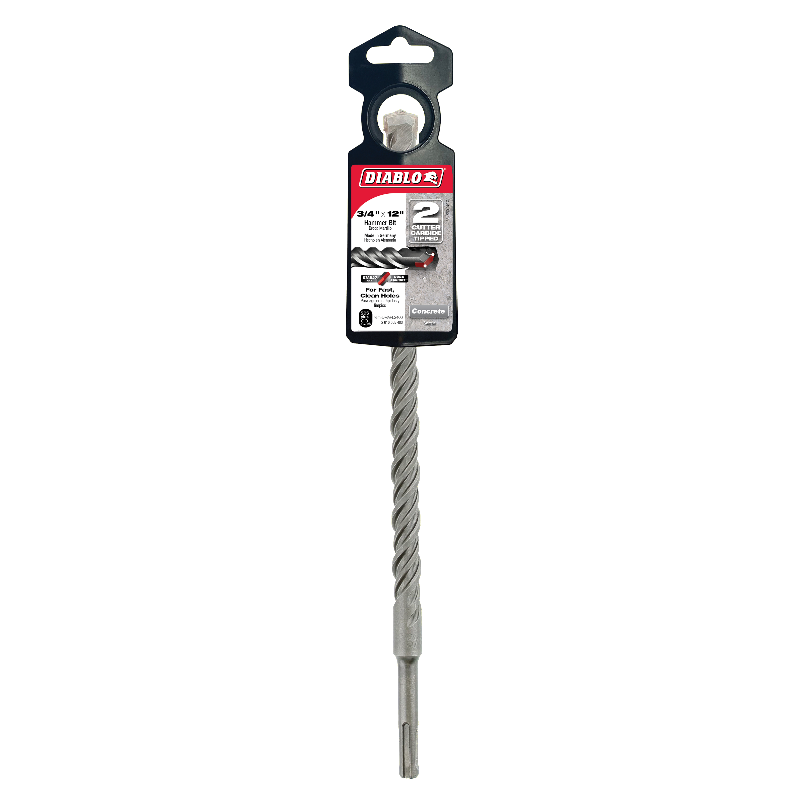 Diablo DMAPL2460 3/4" x 10" x 12" SDS-Plus 2-Cutter Carbide-Tipped Hammer Drill Bit