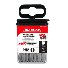 Diablo DPH21P10 1" #2 Phillips Drive Bits (10-Pack)