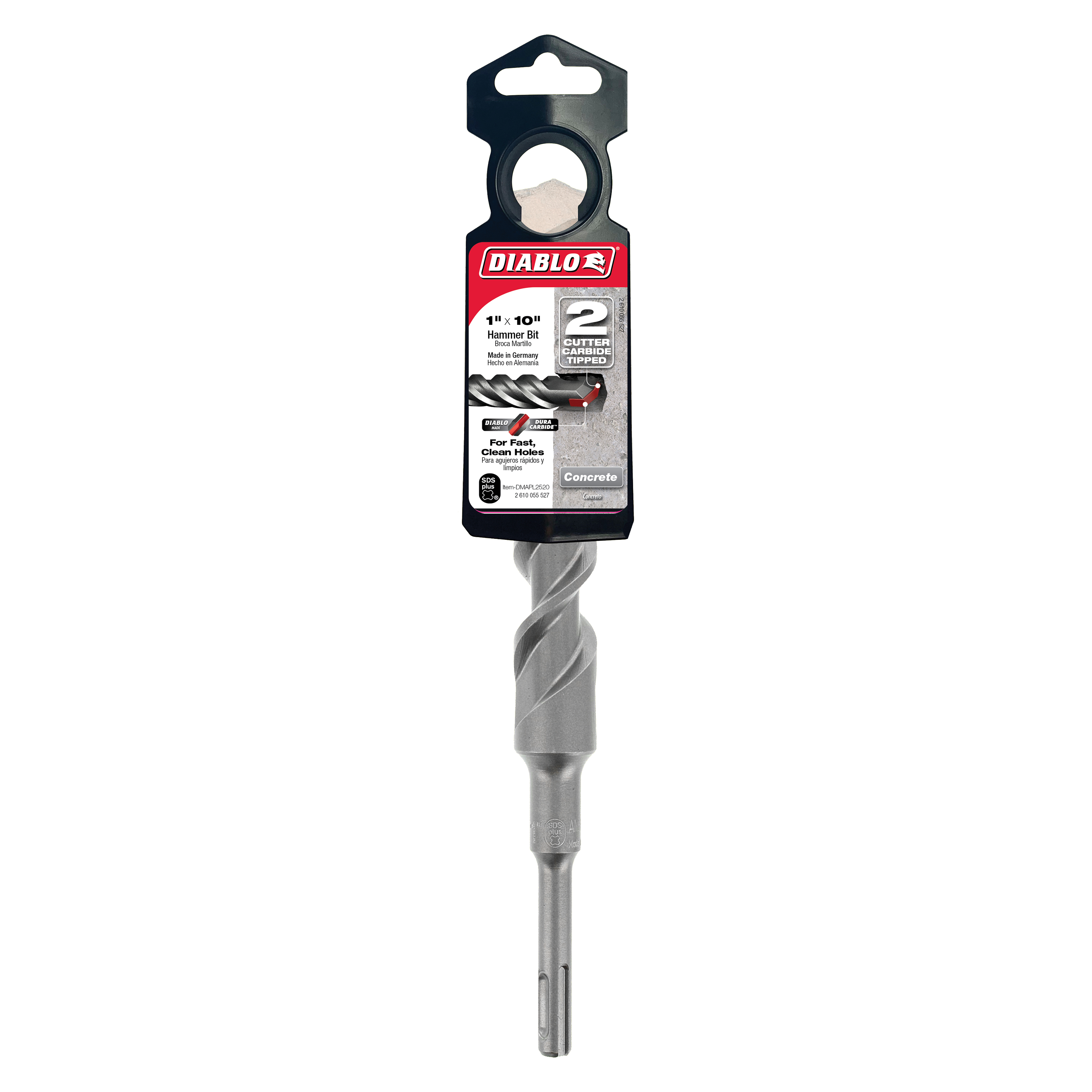 Diablo DMAPL2520 1" x 8" x 10" SDS-Plus 2-Cutter Carbide-Tipped Hammer Drill Bit