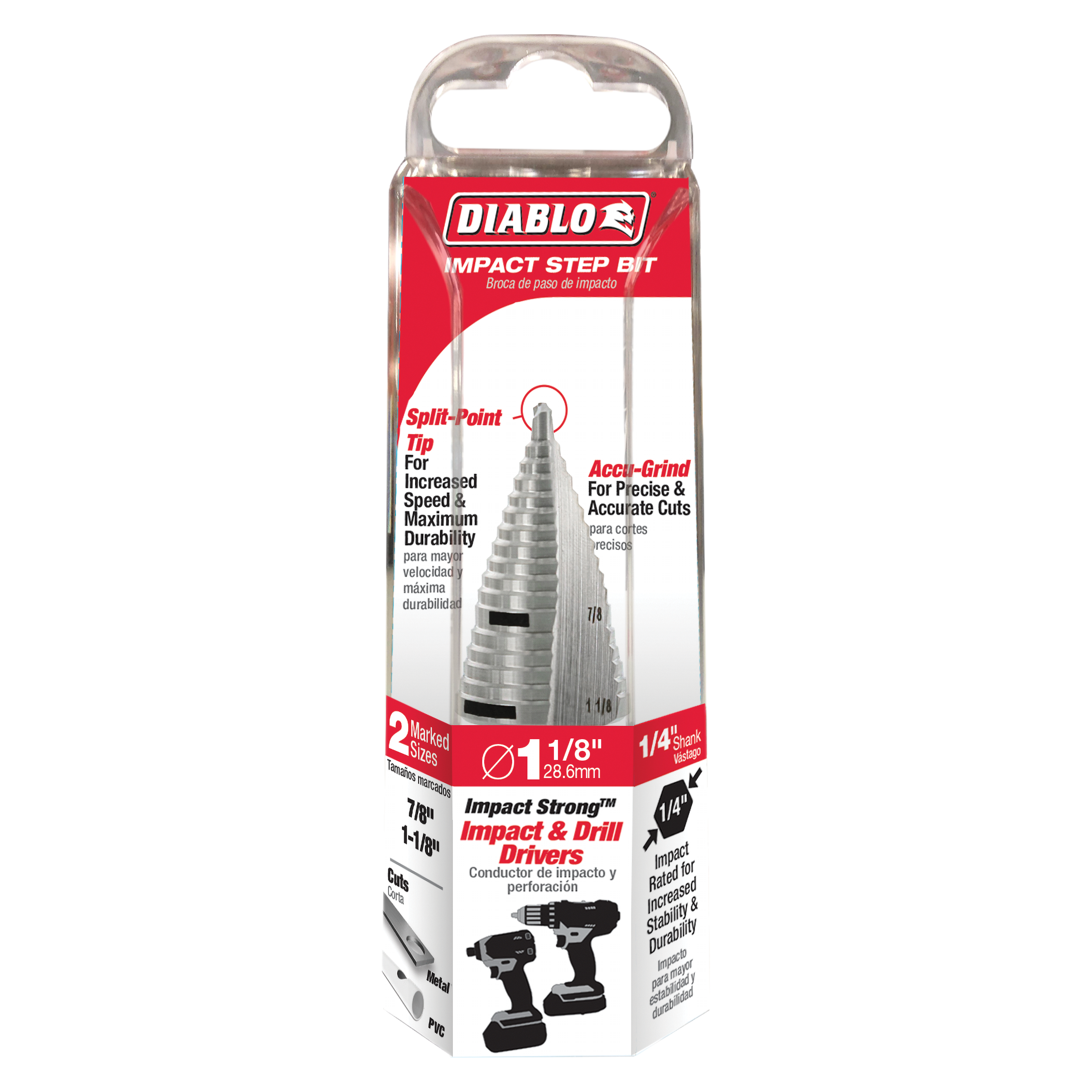 Diablo DSD1125S17 7/8" - 1-1/8" Impact Step Drill Bit (17 Steps)