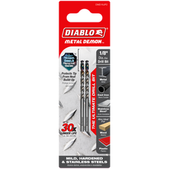 Diablo DMD18JP2 1/8" Metal Demon™ Drill Bits for Mild, Hardened and Stainless Steels (2-Pack)