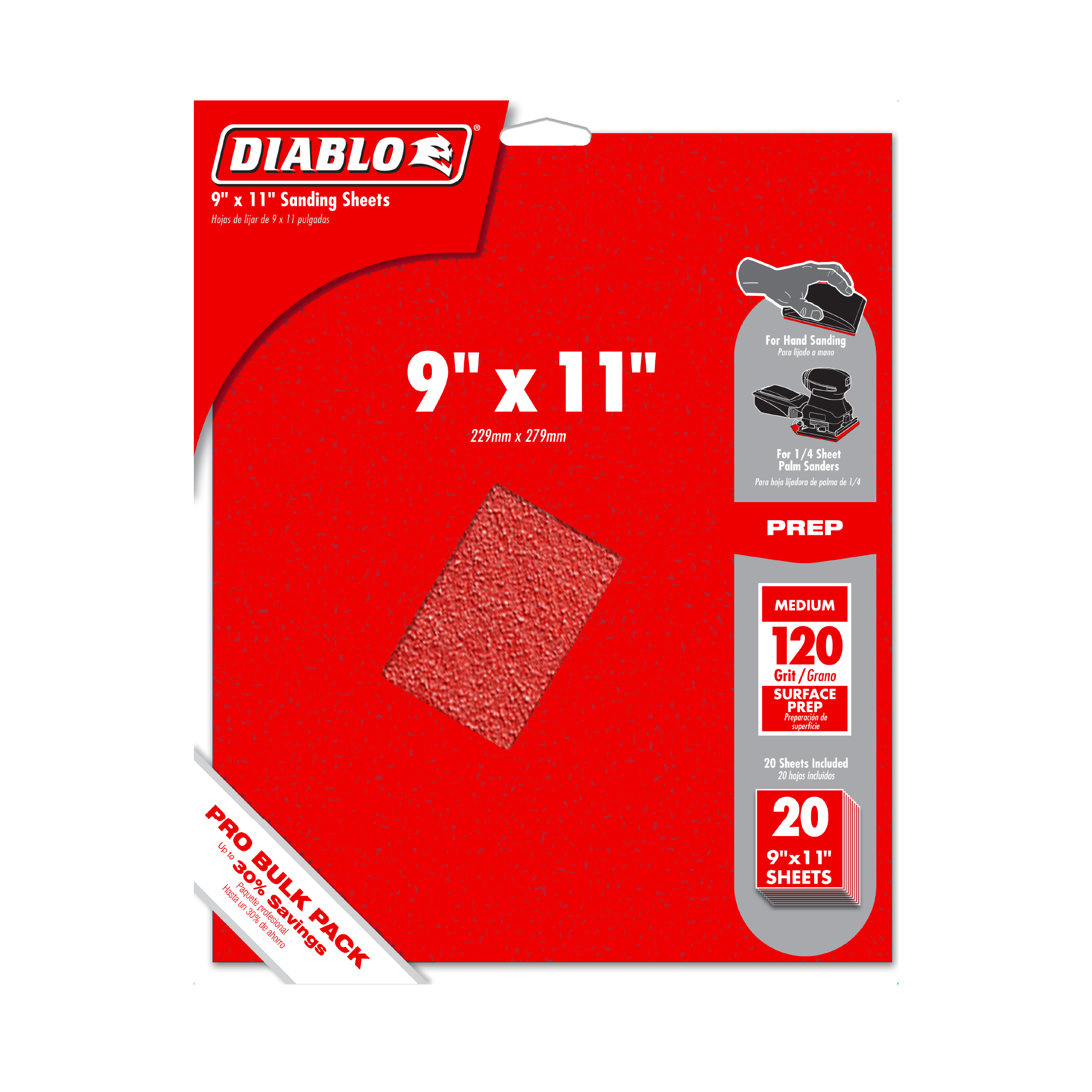 Diablo DCS911120S20G 9" x 11" 120-Grit Sanding Sheets (20-Pack)