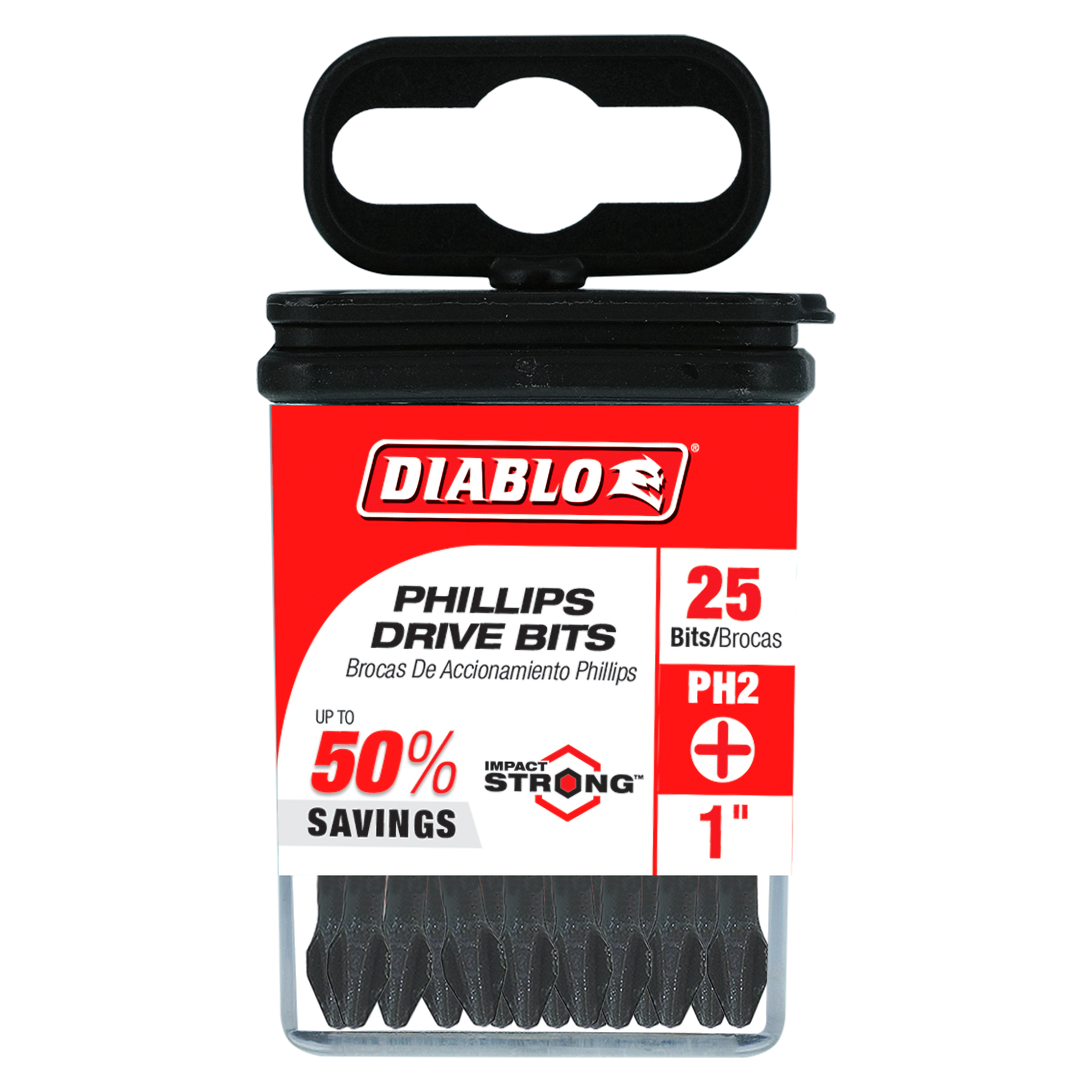 Diablo DPH21P25 1" #2 Phillips Drive Bits (25-Pack)