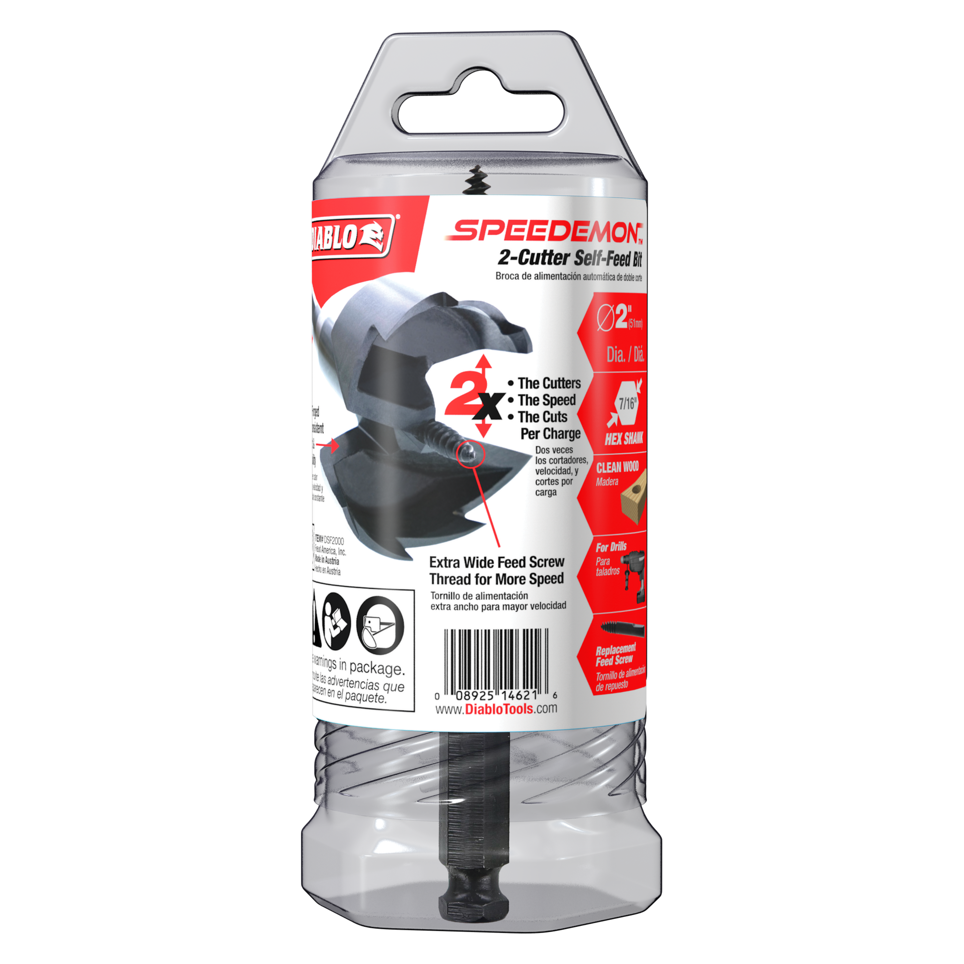 Diablo DSF2000 2" SPEEDemon™ 2-Cutter Self-Feed Bit
