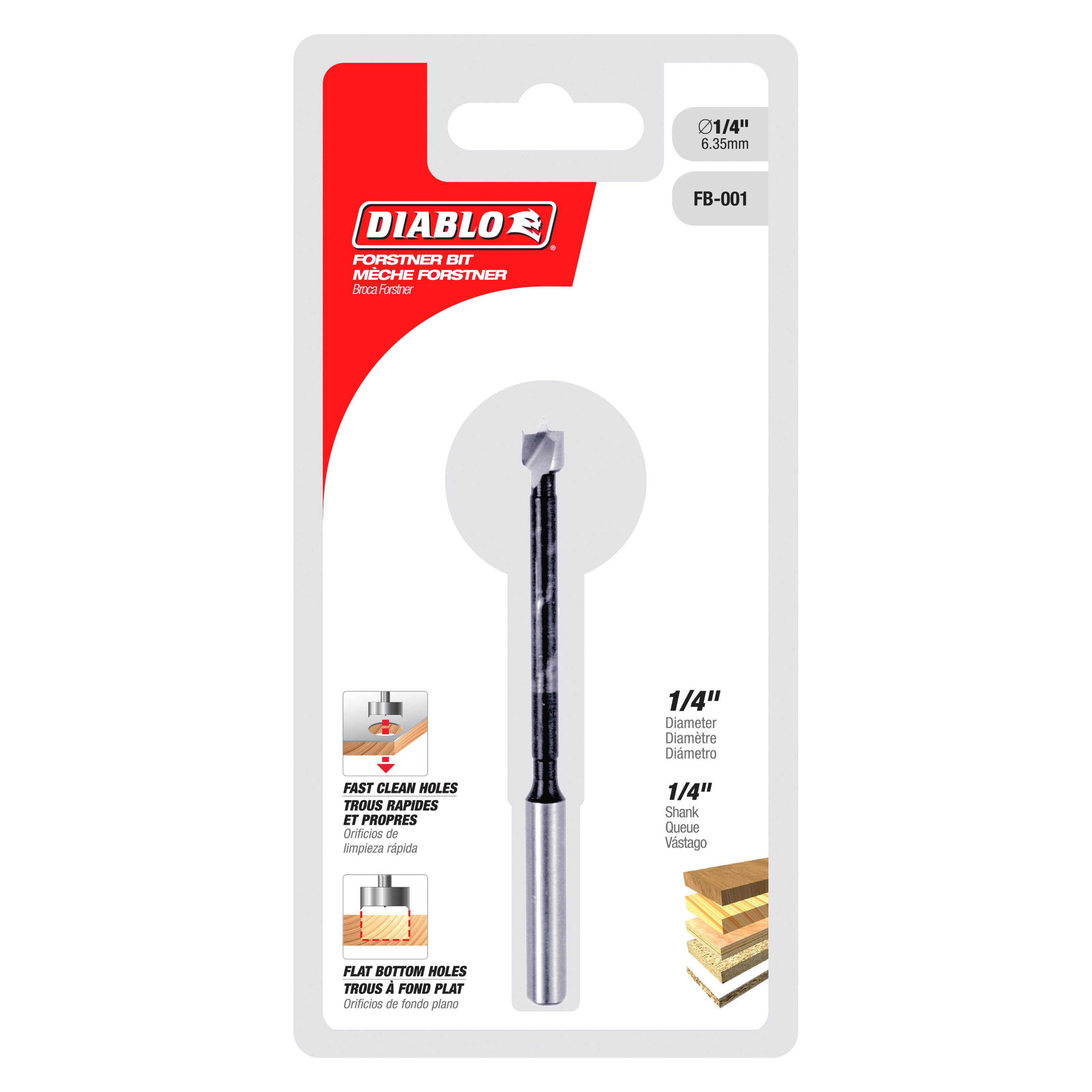 Diablo FB-001 1/4" Forstner Bit for Wood