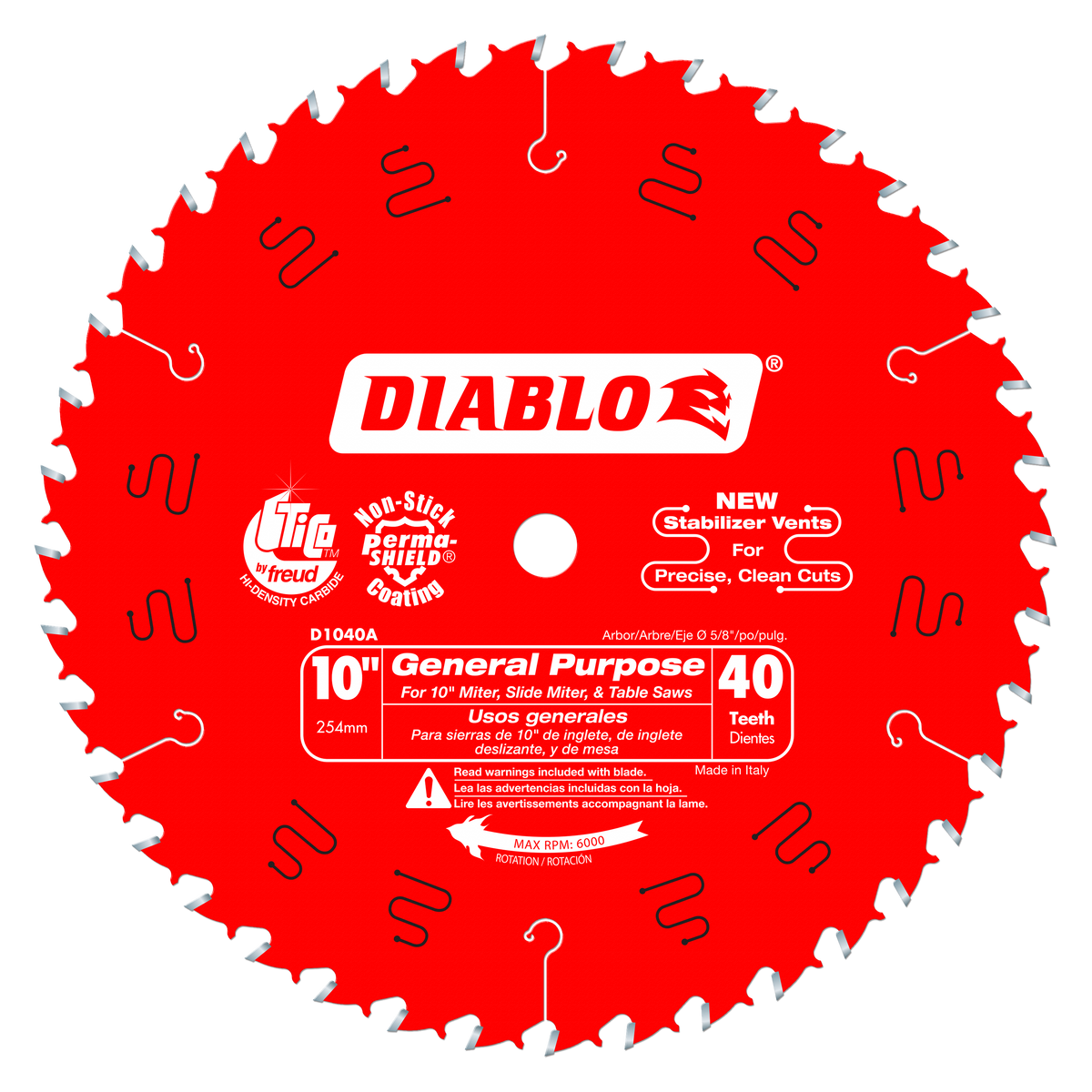 Diablo D1040A 10" x 40-Teeth General Purpose Saw Blade for Wood