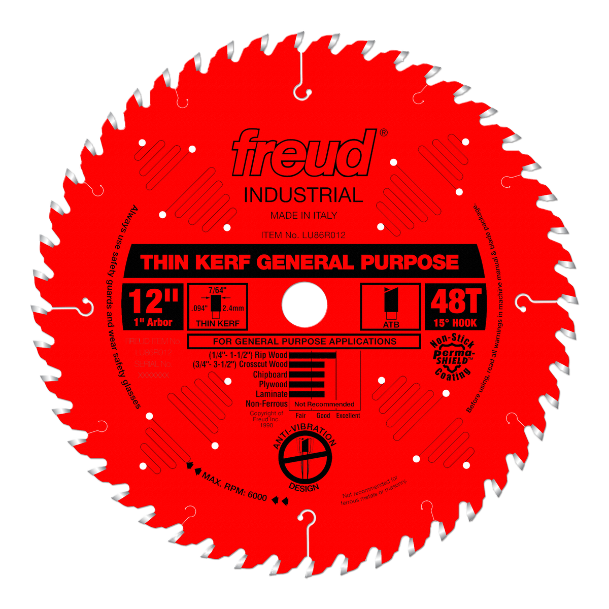 Freud LU86R012 12" Thin Kerf General Purpose Blade