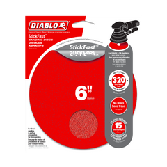 Diablo DCD060320P15G 6" 320-Grit StickFast™ ROS Sanding Discs (15-Pack)