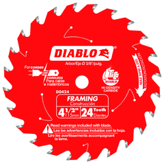 Diablo D0424X 4-1/2" x 24-Teeth Framing Saw Blade for Wood