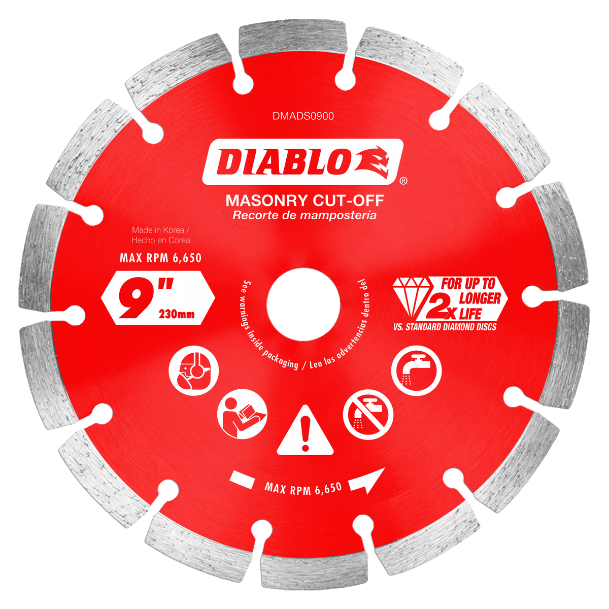 Diablo DMADS0900 9" Diamond Segmented Masonry Cut-Off Blade