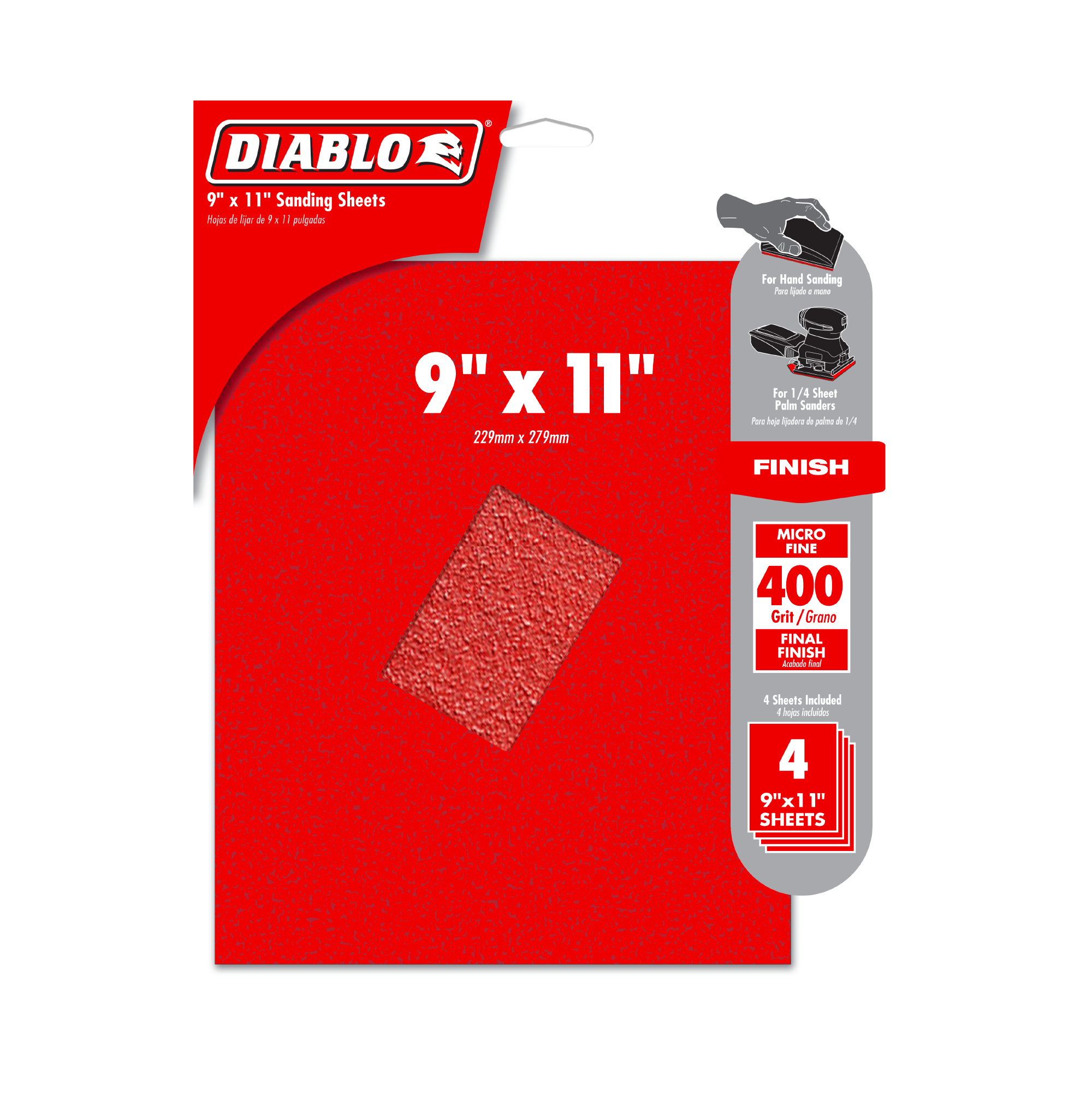 Diablo DCS911400S04G 9" x 11" 400-Grit Sanding Sheets (4-Pack)