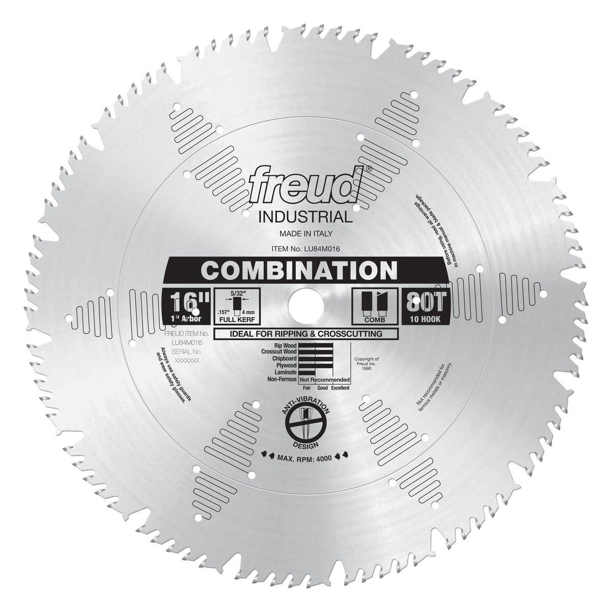 Freud LU84M016 16" Combination Blade