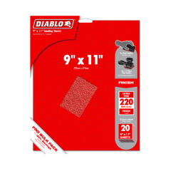 Diablo DCS911220S20G 9" x 11" 220-Grit Sanding Sheets (20-Pack)