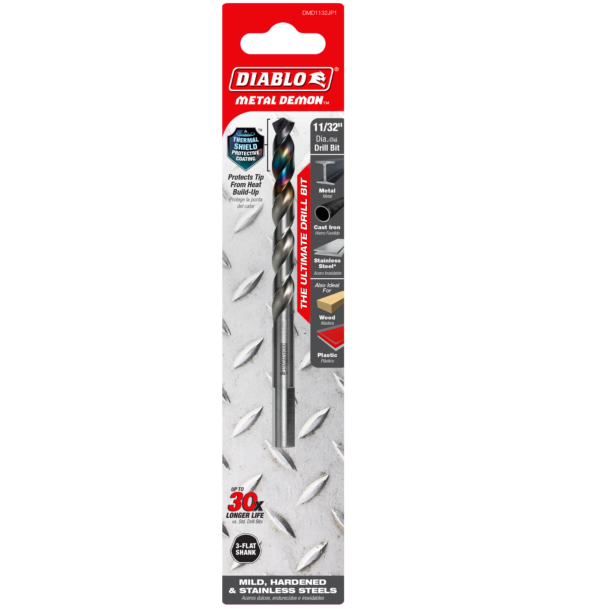Diablo DMD1132JP1 11/32" Metal Demon™ Drill Bit for Mild, Hardened and Stainless Steels